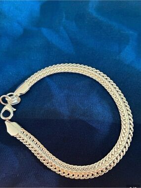 925 Sterling Silver Flat Snake Chain Bracelet